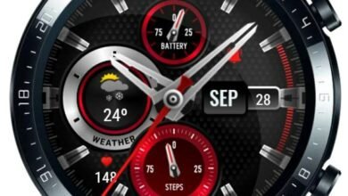 Red black HQ hybrid watchface theme