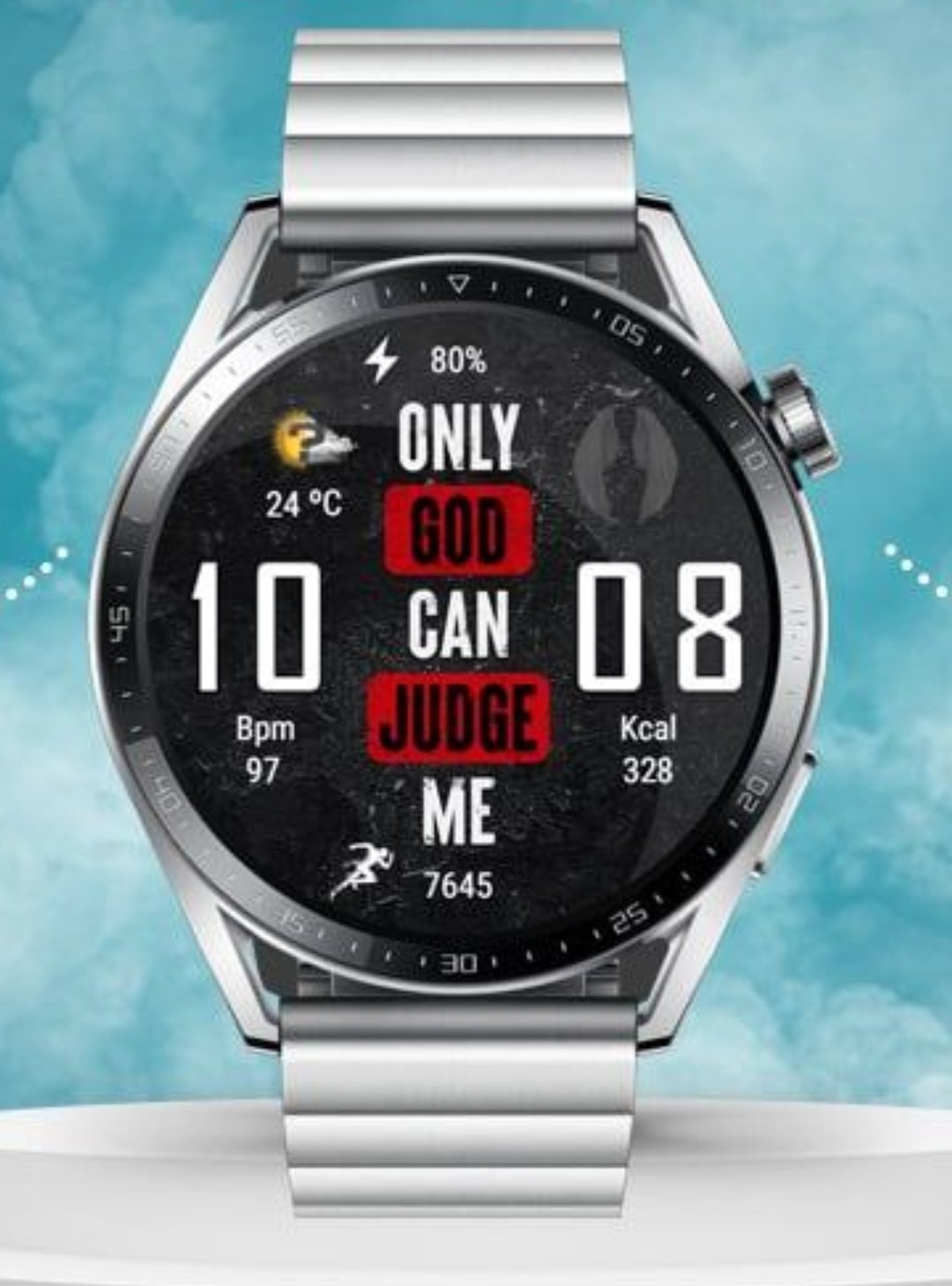 Only God Can judge me digital watch face theme