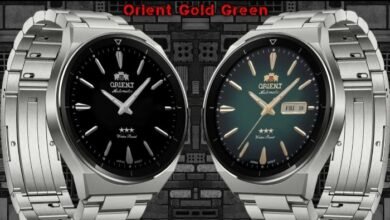 Orient gold green HQ ported watch face theme