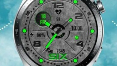 Grey HQ green hybrid watch face theme