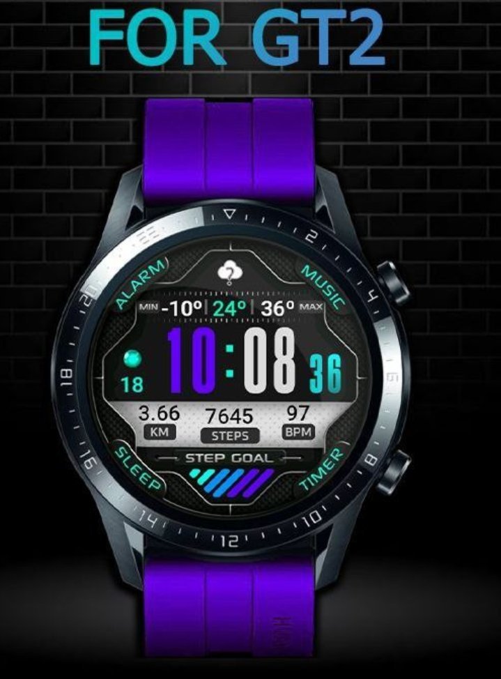 Purple white HQ digital watch face theme