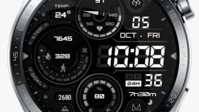 Pure black metallic hybrid watchface theme