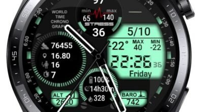 Titanium green HQ hybrid watch face theme