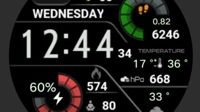 Colorful fitness band watch face theme