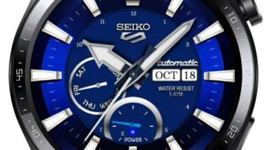 Seiko blue automatic realistic watch face theme