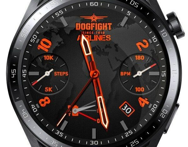 Dog fight orange HQ watch face theme