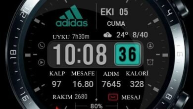 Adidas Yüksek kaliteli yeşil dijital saat yüzü teması