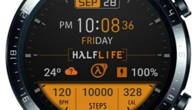 Half life orange digital watch face theme
