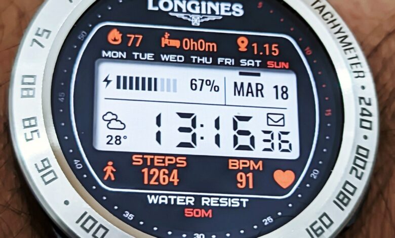Longines realistic high quality LCD watch face theme