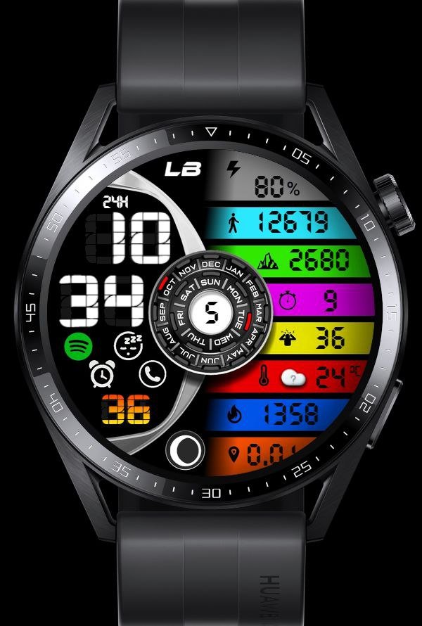 Colorful HQ digital watch face theme