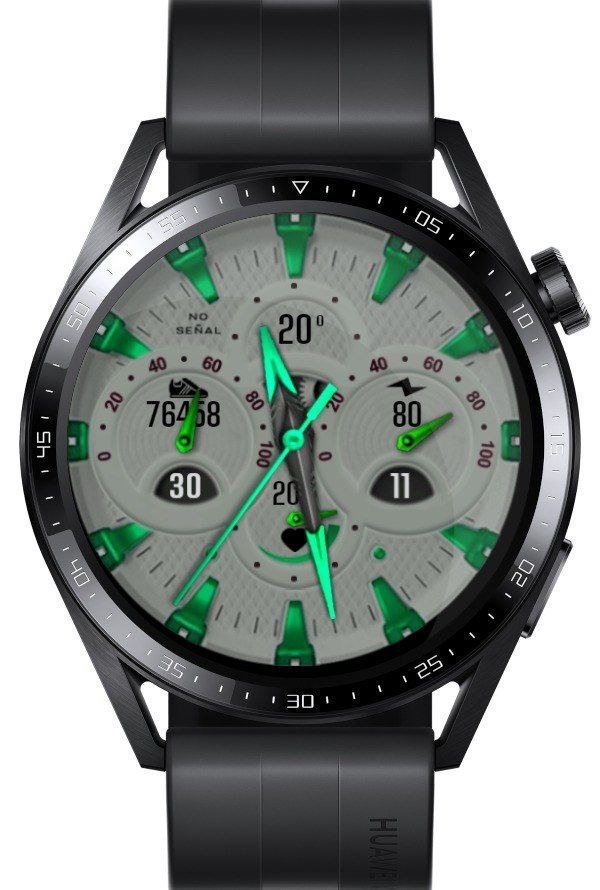Greenish high quality hybrid watch face theme