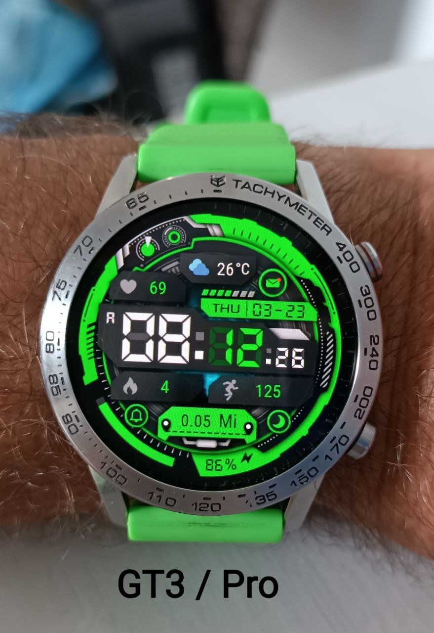 Green fitness freaks sporty digital watch face theme