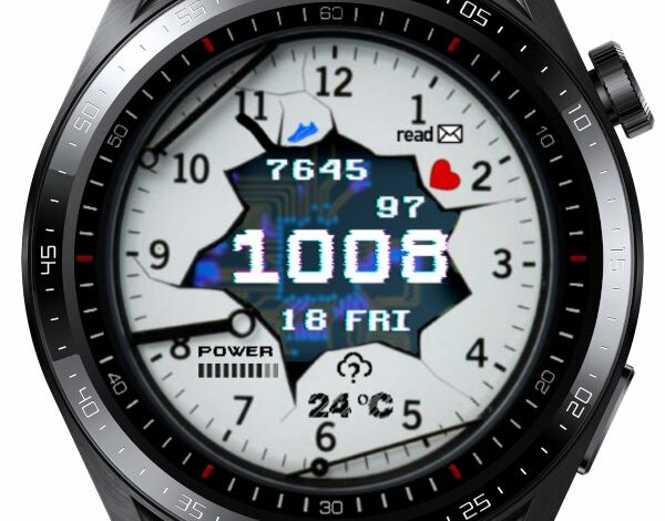 Damaged animated digital watch face theme