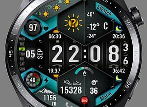 Unique designed digital watchface theme