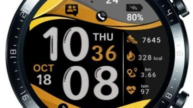 Orange black digital watchface theme