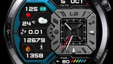Metallic square high quality watch face theme