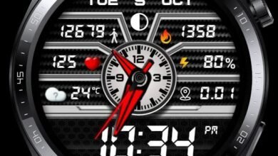 Red hands hybrid watchface theme