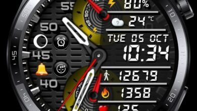Yellow black amazing hybrid Watch face theme