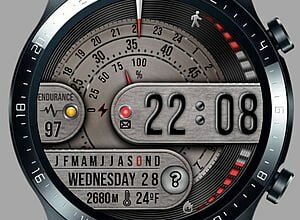 Grey metallic HQ digital watch face theme