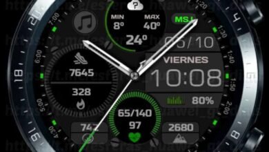 Esfera de reloj híbrida para amantes del fitness llena de widgets y accesos directos