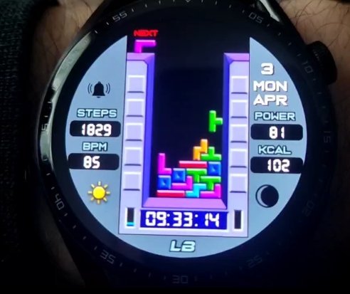 Tetris arcade game animated watchface theme