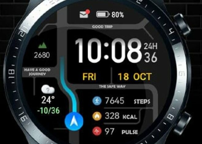 Amazing Navigation style digital watch face theme