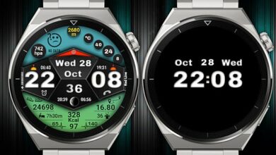 Four colors unique and different style digital watch face theme