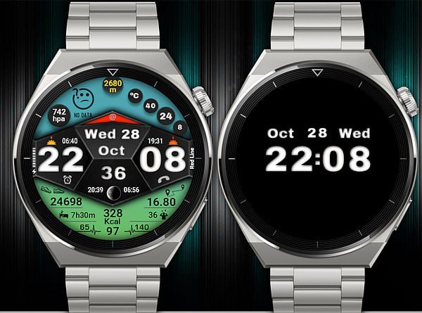 Four colors unique and different style digital watch face theme