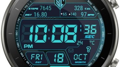Blue LCD high quality digital watch face theme