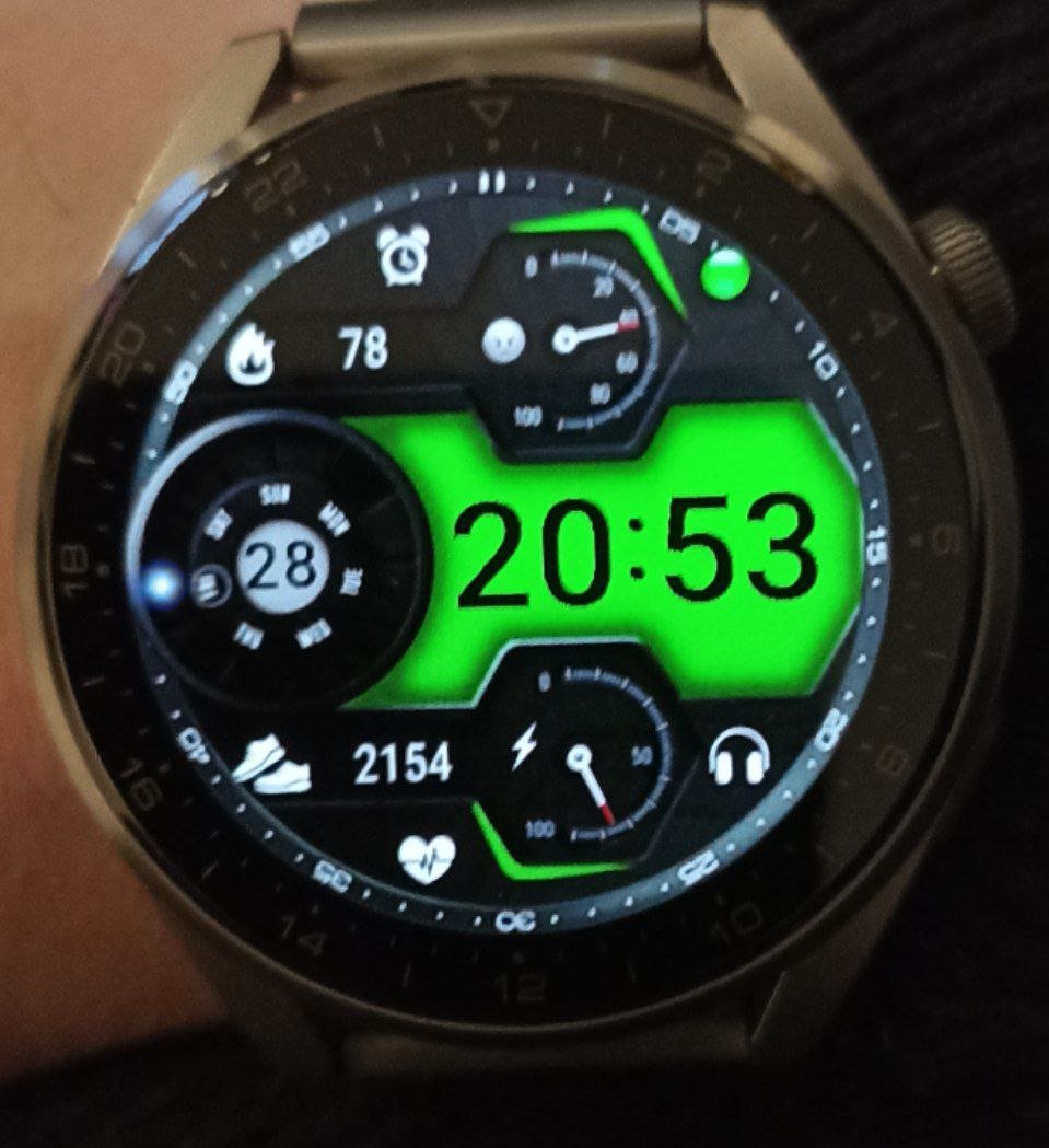 Green LCD with stress meter digital watchface theme