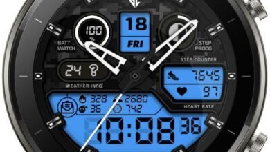 Three blue LCD HQ hybrid watchface theme