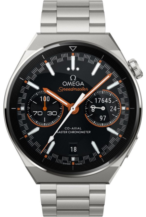 Omega speedmaster HQ orange hybrid watch face theme