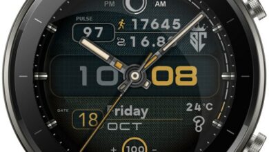 Yellow blue HQ Hybrid watch face theme