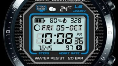 Casio multiband HQ LCD digital watch face theme