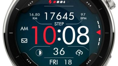 Blue red high quality digital watch face theme