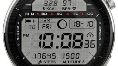 Google Gear wearable digital watch face theme