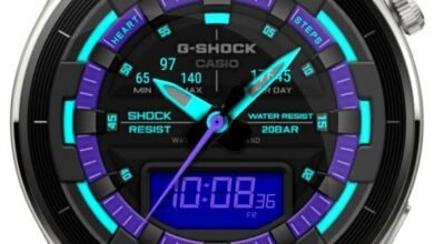 Casio G-Shock ported blue LCD HQ hybrid watchface theme