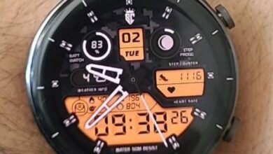 Three orange LCD HQ hybrid watchface theme