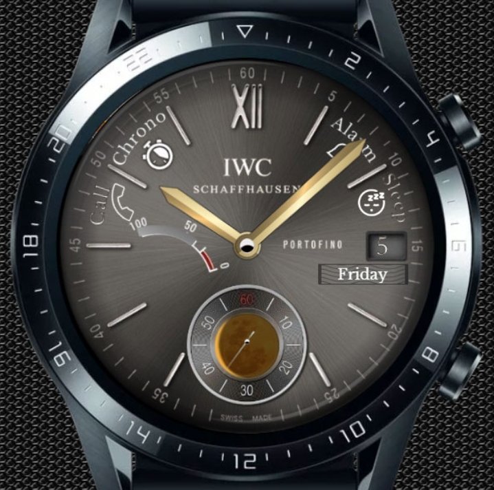 IWC Schaffhausen ultra realistic analog watch face theme
