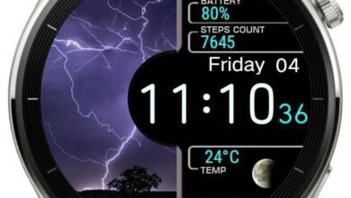 Weather forecast digital watch face theme