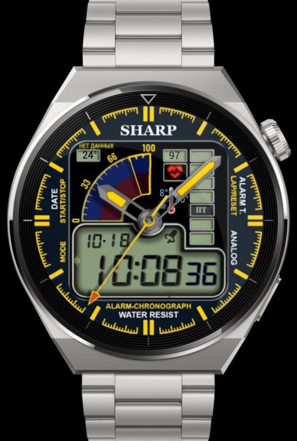 Sharp HQ Hybrid watchface theme