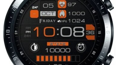 Orange digital watch face theme