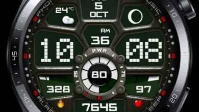 Type writer fonts digital watch face theme