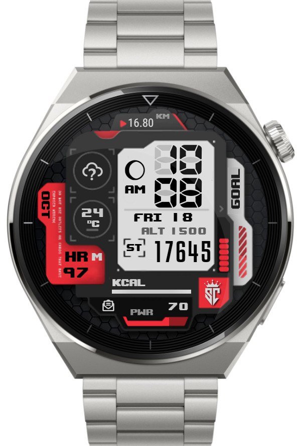 Vertical time HQ digital watch face theme