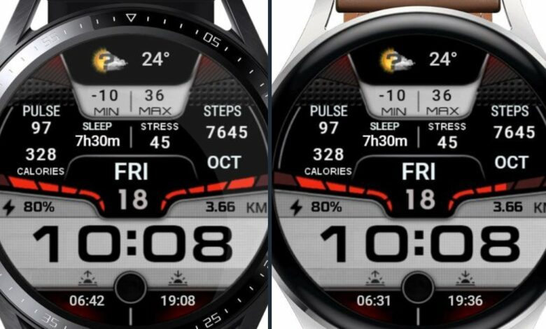 Modern digital watch face theme