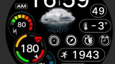 Big weather icons digital watch face theme