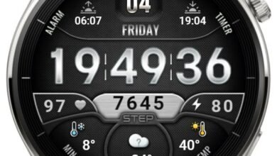 Elegant clean and clear digital watch face theme