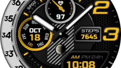 Yellow metallic HQ hybrid watchface theme