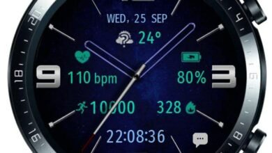 Blue metallic hybrid watchface theme