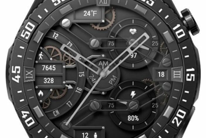 Machinery style hybrid watch face theme